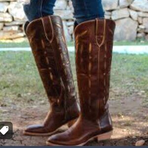 Ariat Ladies Boots Saylor TALL Brown Cowboy Stretchfit Retail $210 Sell $149-